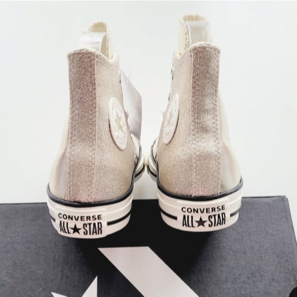 Converse Chuck Taylor All Star Hi Metallic Light Gold Egret Black Women's 5 - Picture 5 of 7